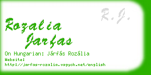 rozalia jarfas business card