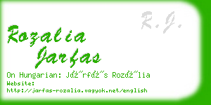 rozalia jarfas business card